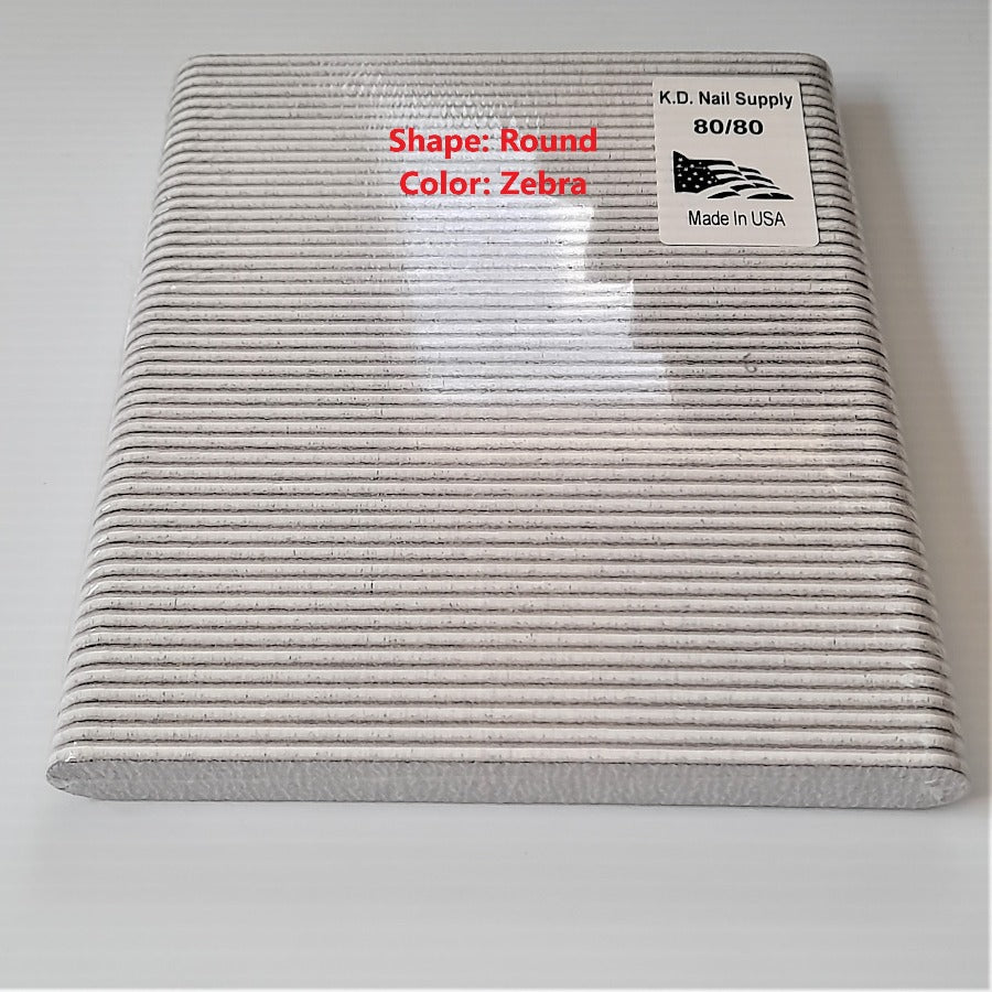 KD Nail Supply Custom Washable Nail Files 80/80 50pcs/pack